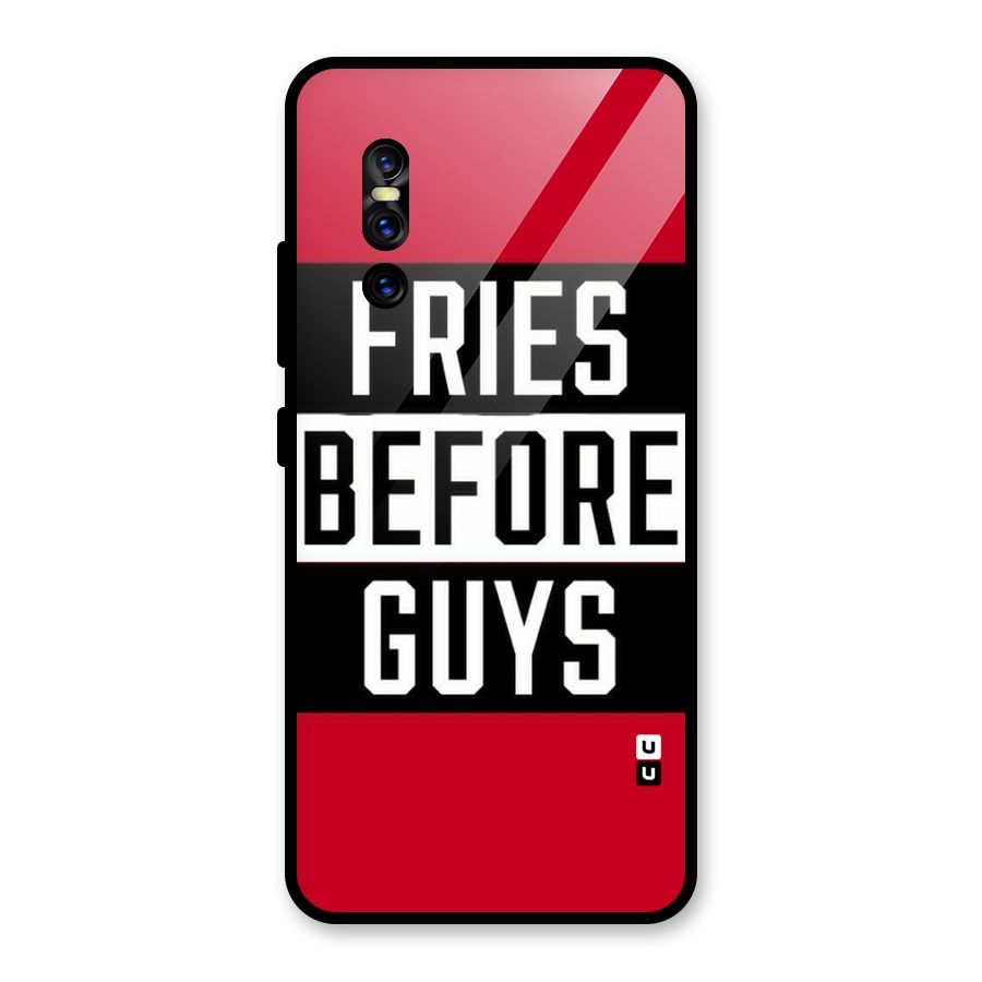 Fries Love Stripes Glass Back Case for Vivo V15 Pro