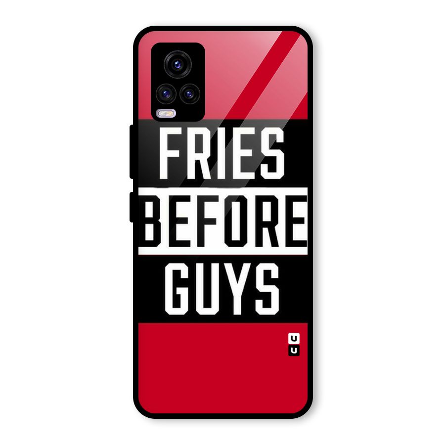 Fries Love Stripes Glass Back Case for Vivo V20