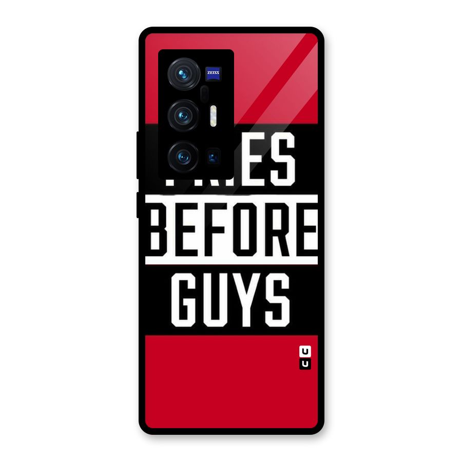 Fries Love Stripes Glass Back Case for Vivo X70 Pro Plus