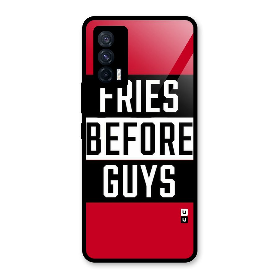 Fries Love Stripes Glass Back Case for Vivo iQOO 7 5G