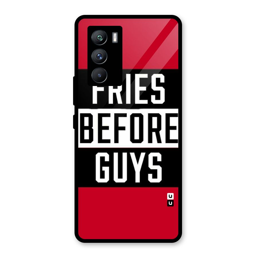 Fries Love Stripes Glass Back Case for Vivo iQOO 9 SE