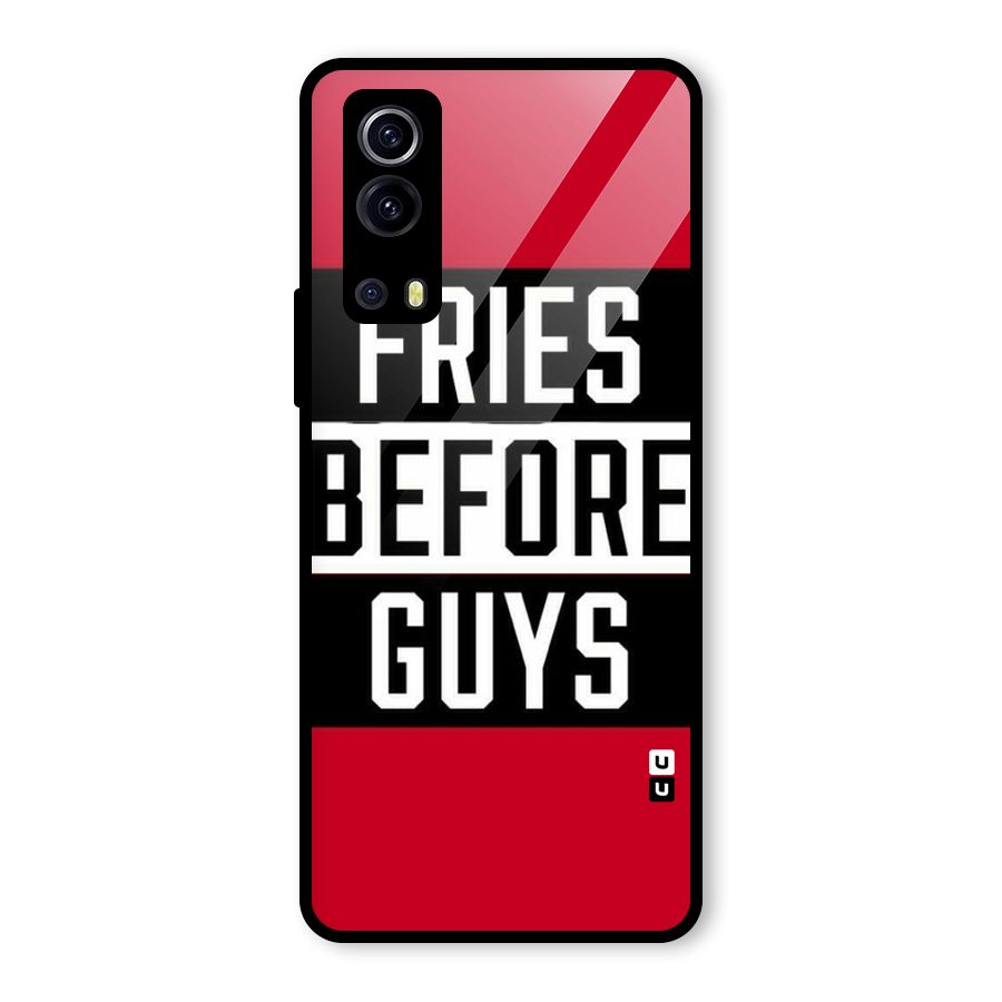 Fries Love Stripes Glass Back Case for Vivo iQOO Z3