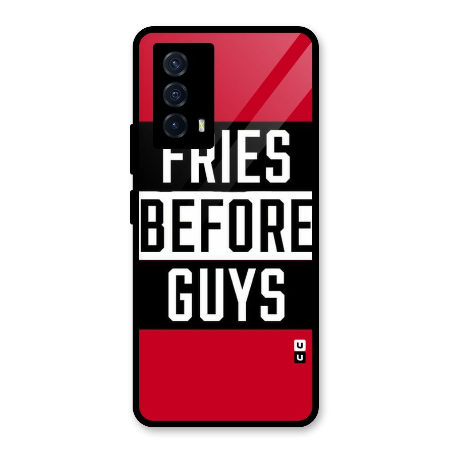 Fries Love Stripes Glass Back Case for Vivo iQOO Z5