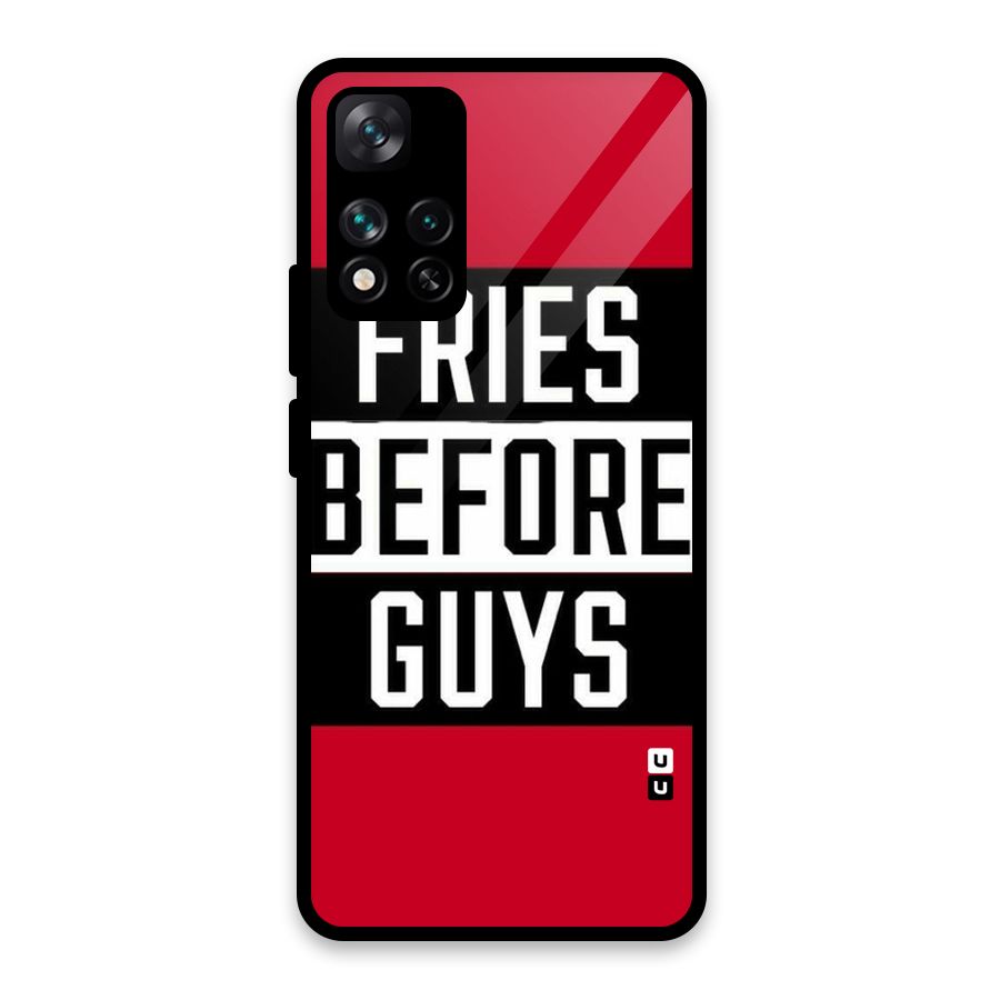 Fries Love Stripes Glass Back Case for Xiaomi 11i HyperCharge 5G