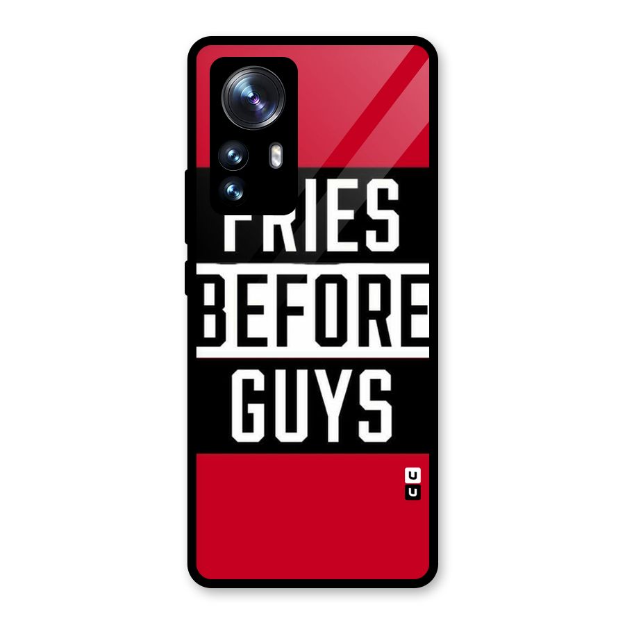 Fries Love Stripes Glass Back Case for Xiaomi 12 Pro