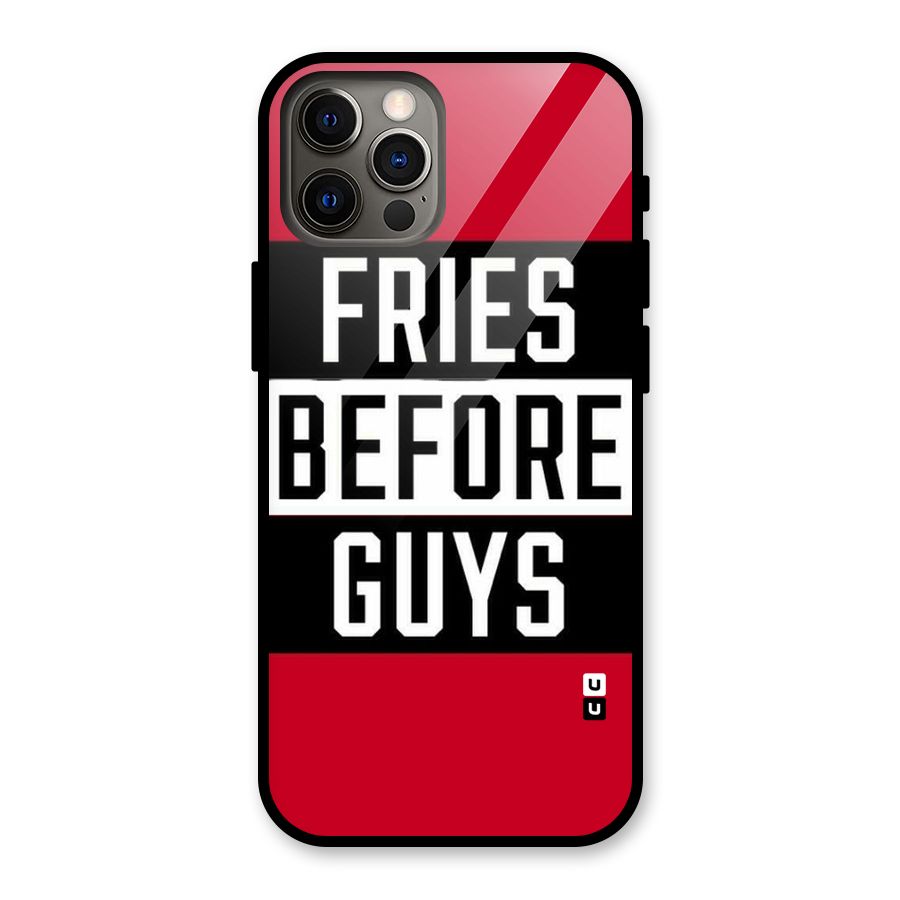 Fries Love Stripes Glass Back Case for iPhone 12 Pro