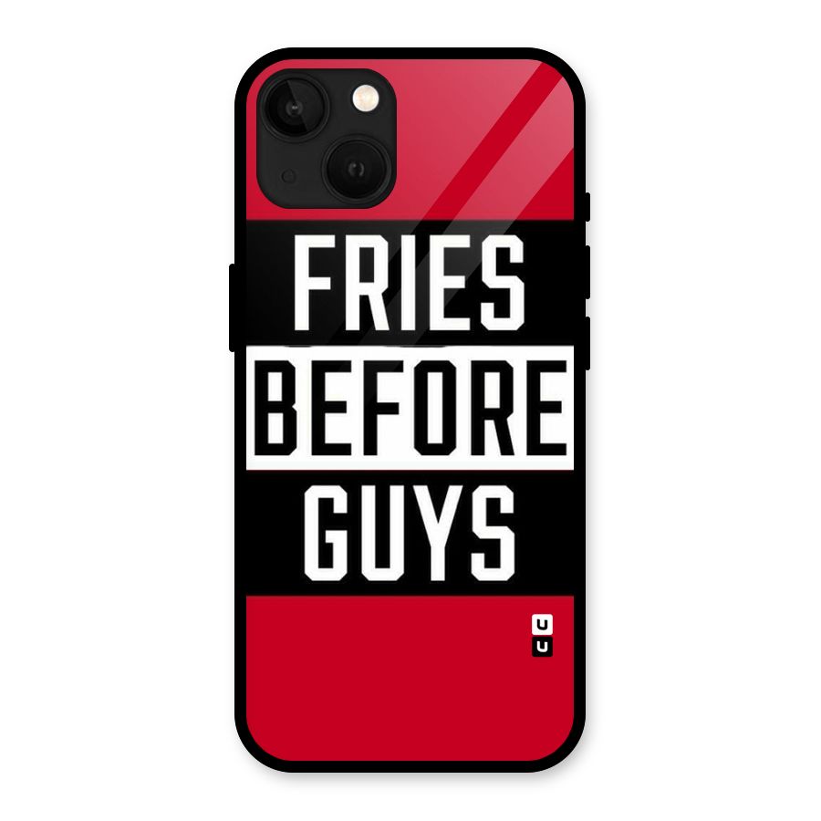 Fries Love Stripes Glass Back Case for iPhone 13