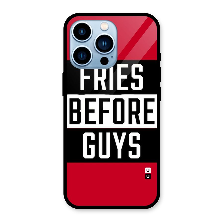 Fries Love Stripes Glass Back Case for iPhone 13 Pro