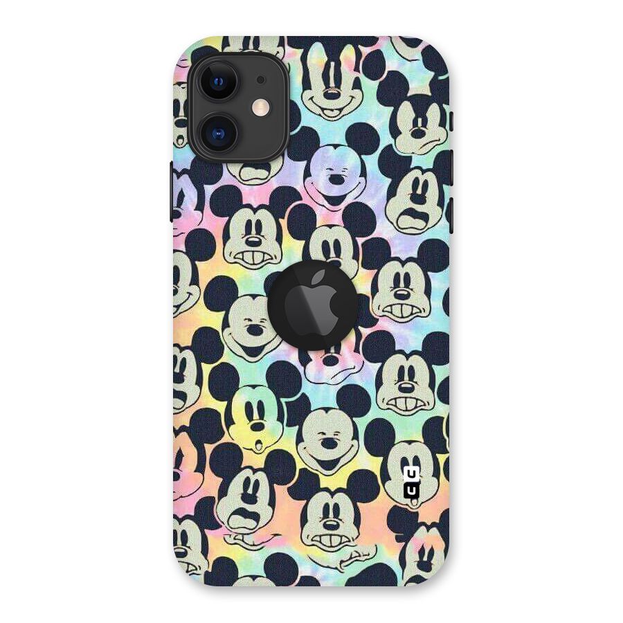 Fun Rainbow Faces Back Case for iPhone 11 Logo Cut