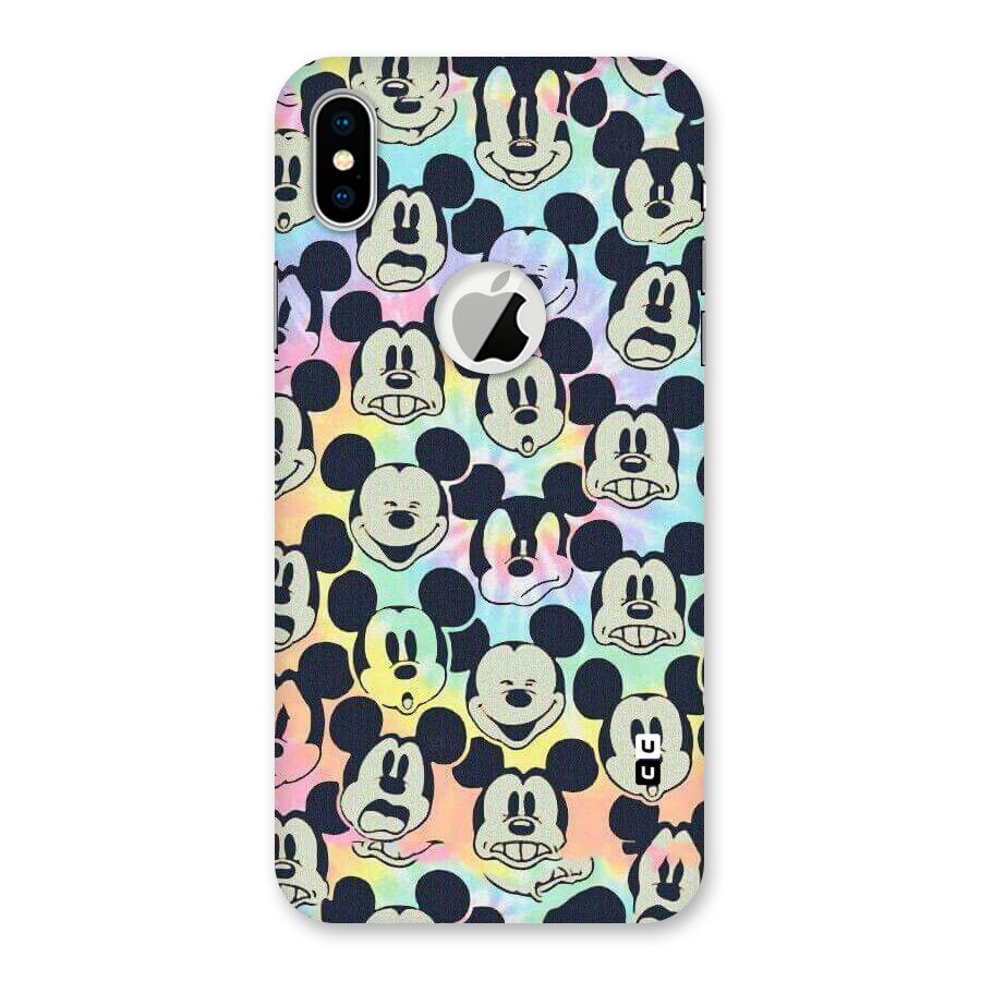 Fun Rainbow Faces Back Case for iPhone XS Logo Cut