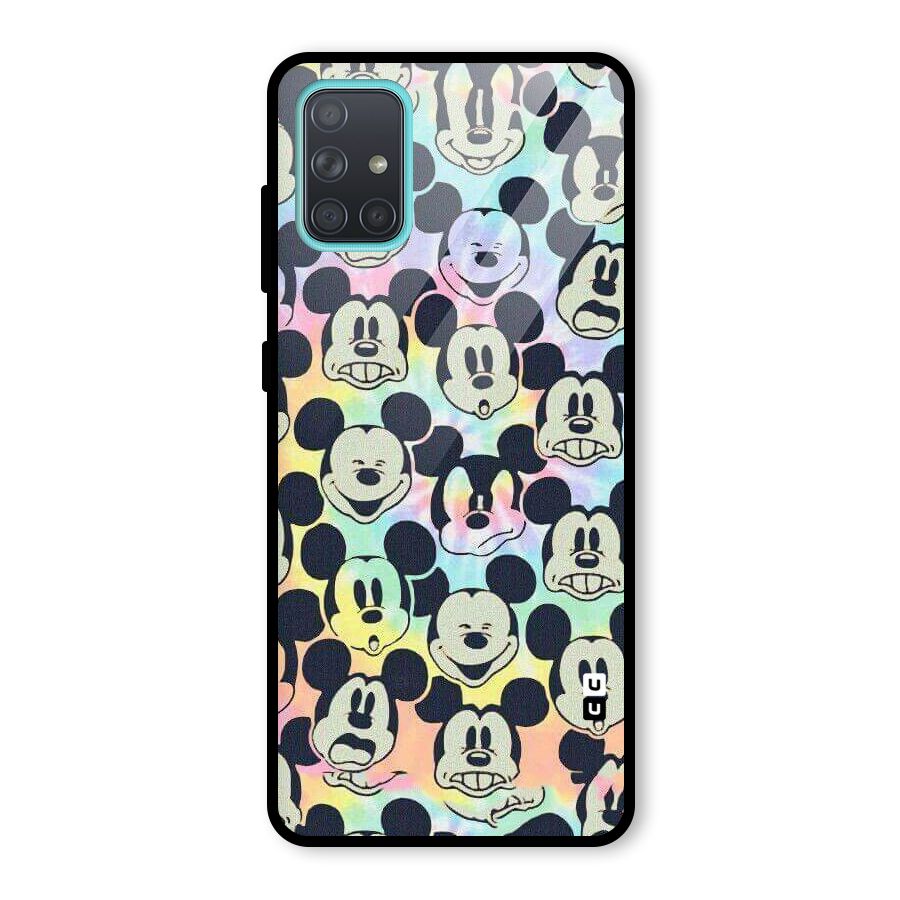 Fun Rainbow Faces Glass Back Case for Galaxy A71