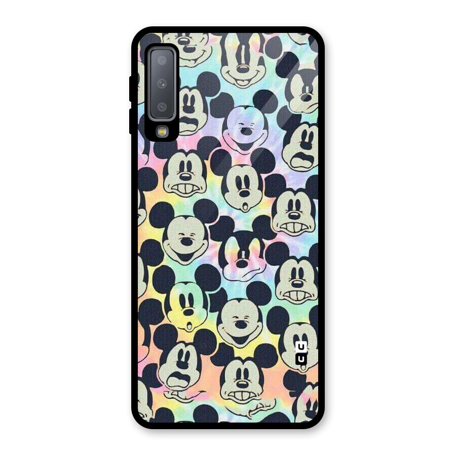 Fun Rainbow Faces Glass Back Case for Galaxy A7 (2018)