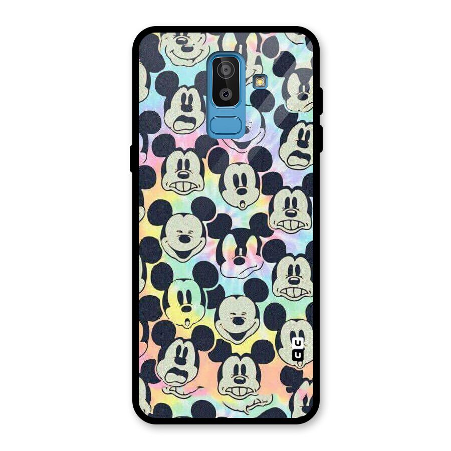 Fun Rainbow Faces Glass Back Case for Galaxy J8