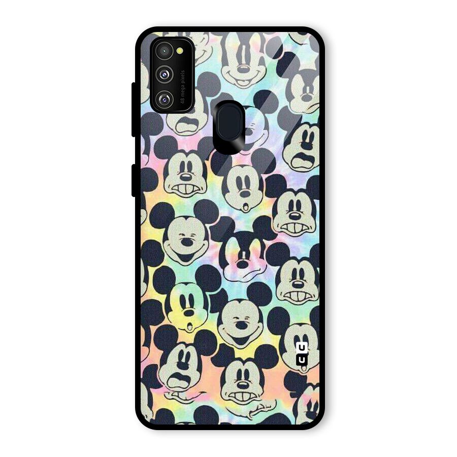 Fun Rainbow Faces Glass Back Case for Galaxy M30s