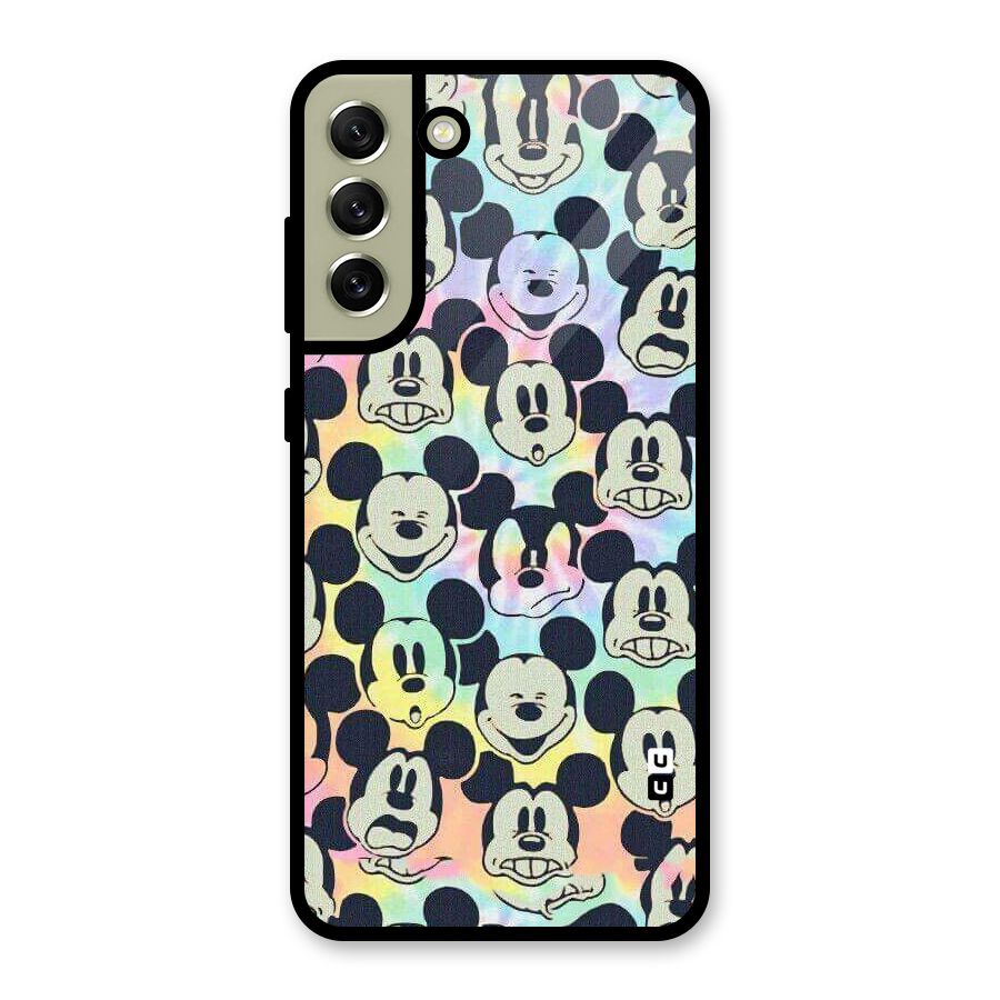 Fun Rainbow Faces Glass Back Case for Galaxy S21 FE 5G