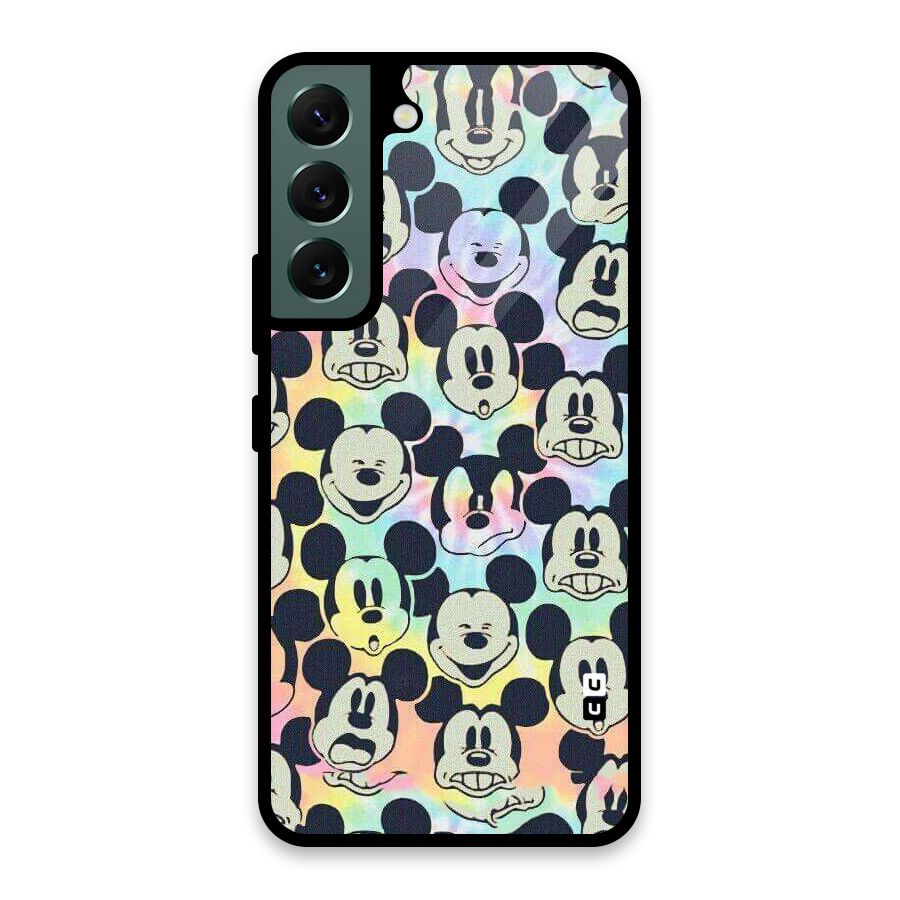Fun Rainbow Faces Glass Back Case for Galaxy S22 5G