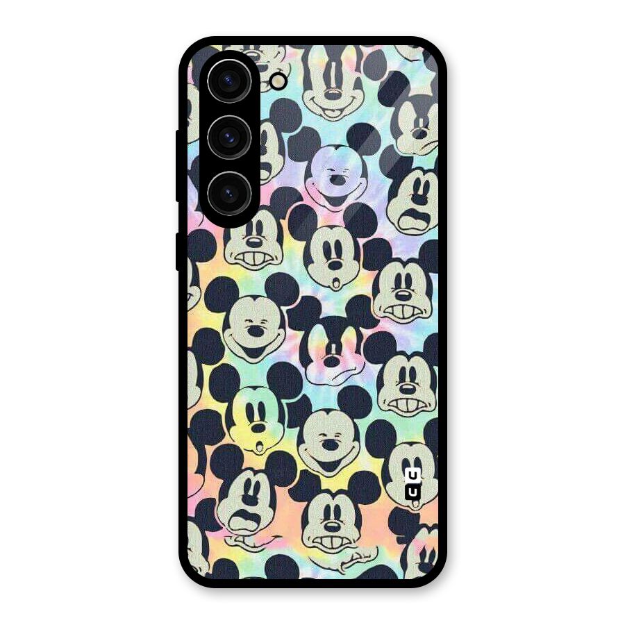 Fun Rainbow Faces Glass Back Case for Galaxy S23 Plus