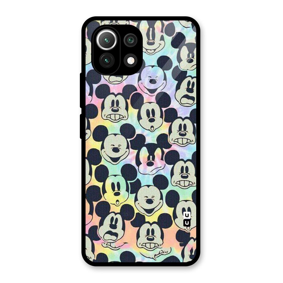 Fun Rainbow Faces Glass Back Case for Mi 11 Lite NE 5G