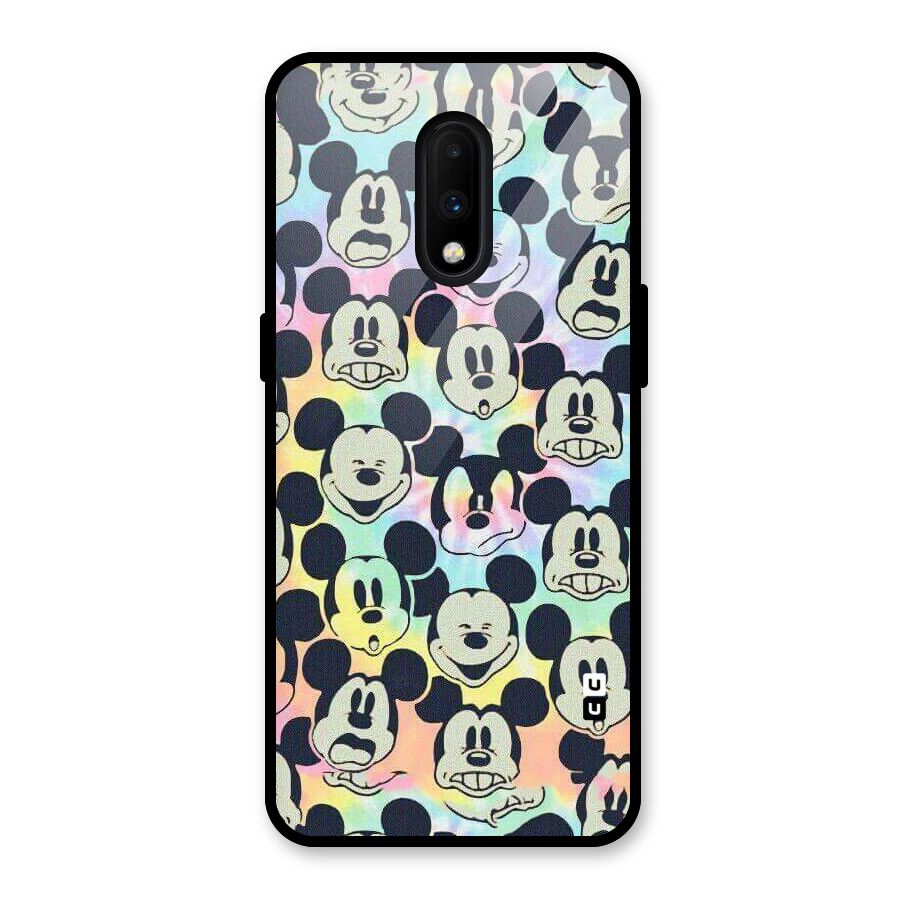 Fun Rainbow Faces Glass Back Case for OnePlus 7