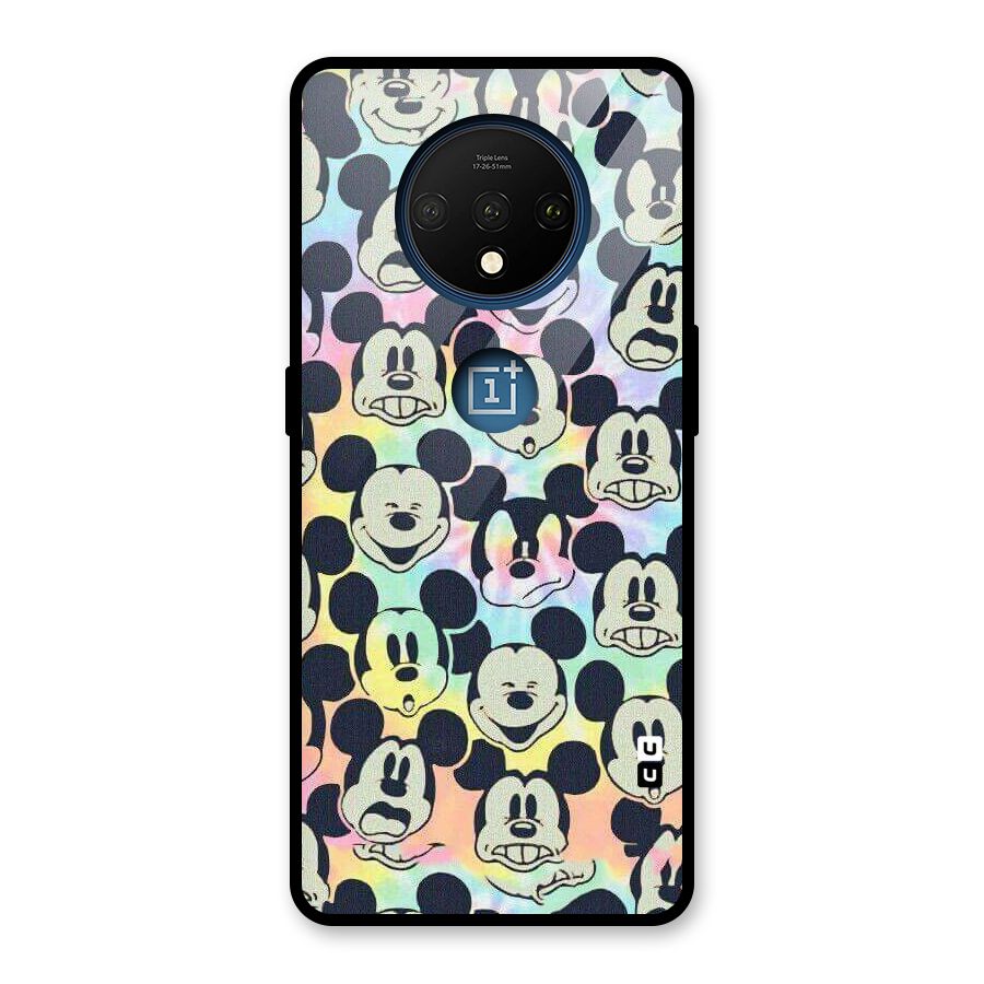 Fun Rainbow Faces Glass Back Case for OnePlus 7T