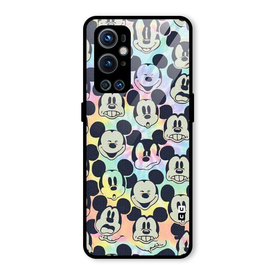 Fun Rainbow Faces Glass Back Case for OnePlus 9 Pro
