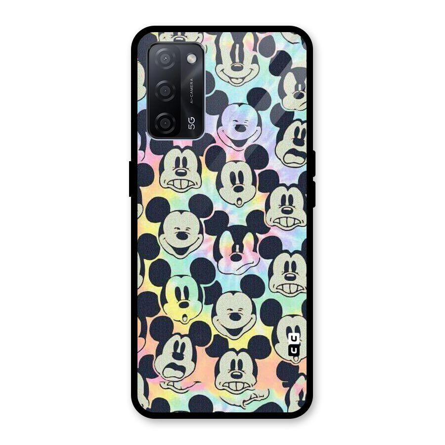Fun Rainbow Faces Glass Back Case for Oppo A53s 5G
