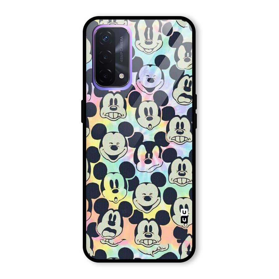 Fun Rainbow Faces Glass Back Case for Oppo A74 5G