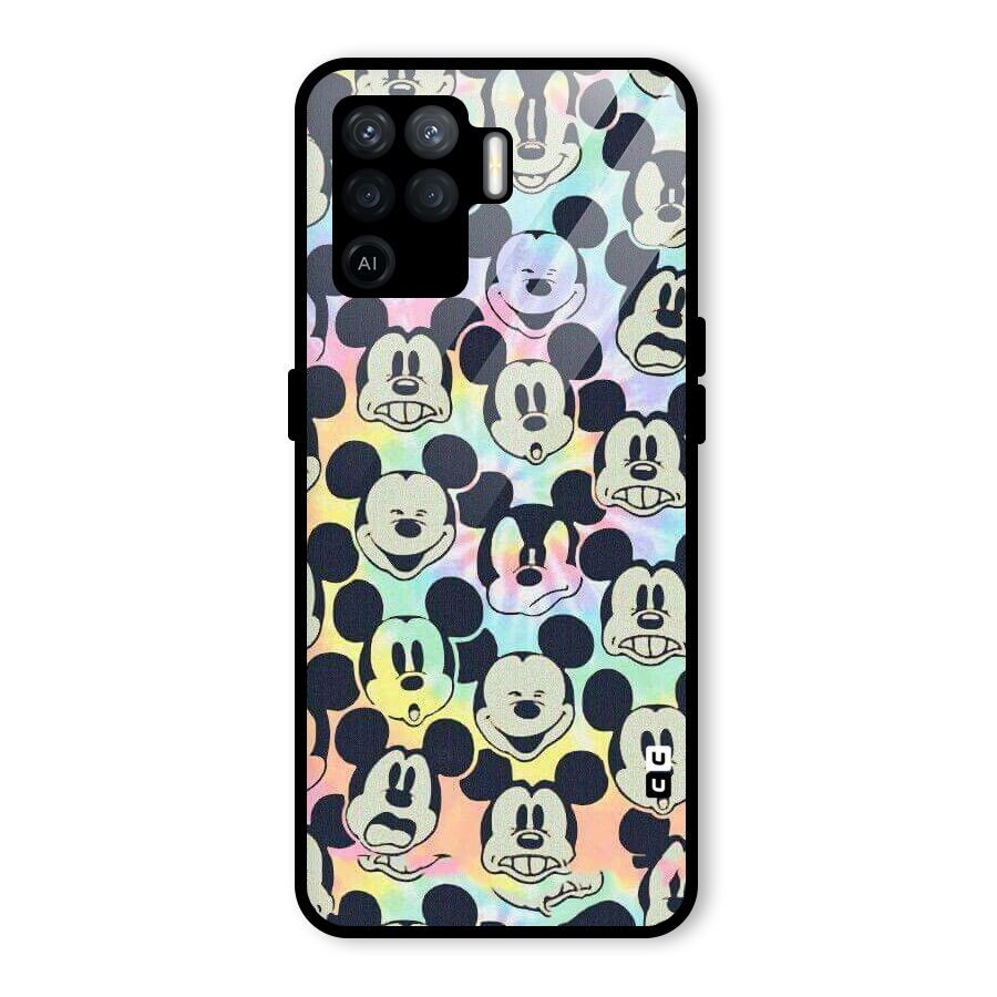 Fun Rainbow Faces Glass Back Case for Oppo F19 Pro