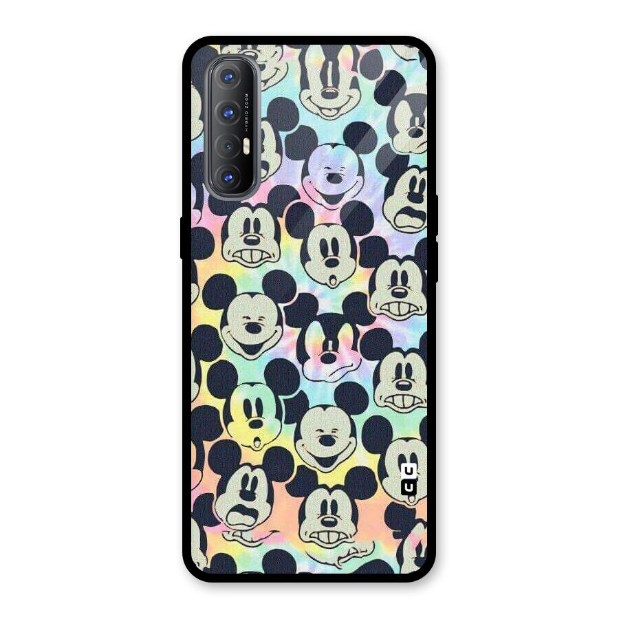 Fun Rainbow Faces Glass Back Case for Oppo Reno3 Pro