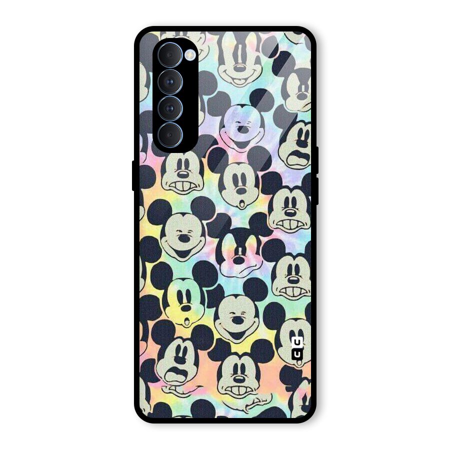 Fun Rainbow Faces Glass Back Case for Oppo Reno4 Pro