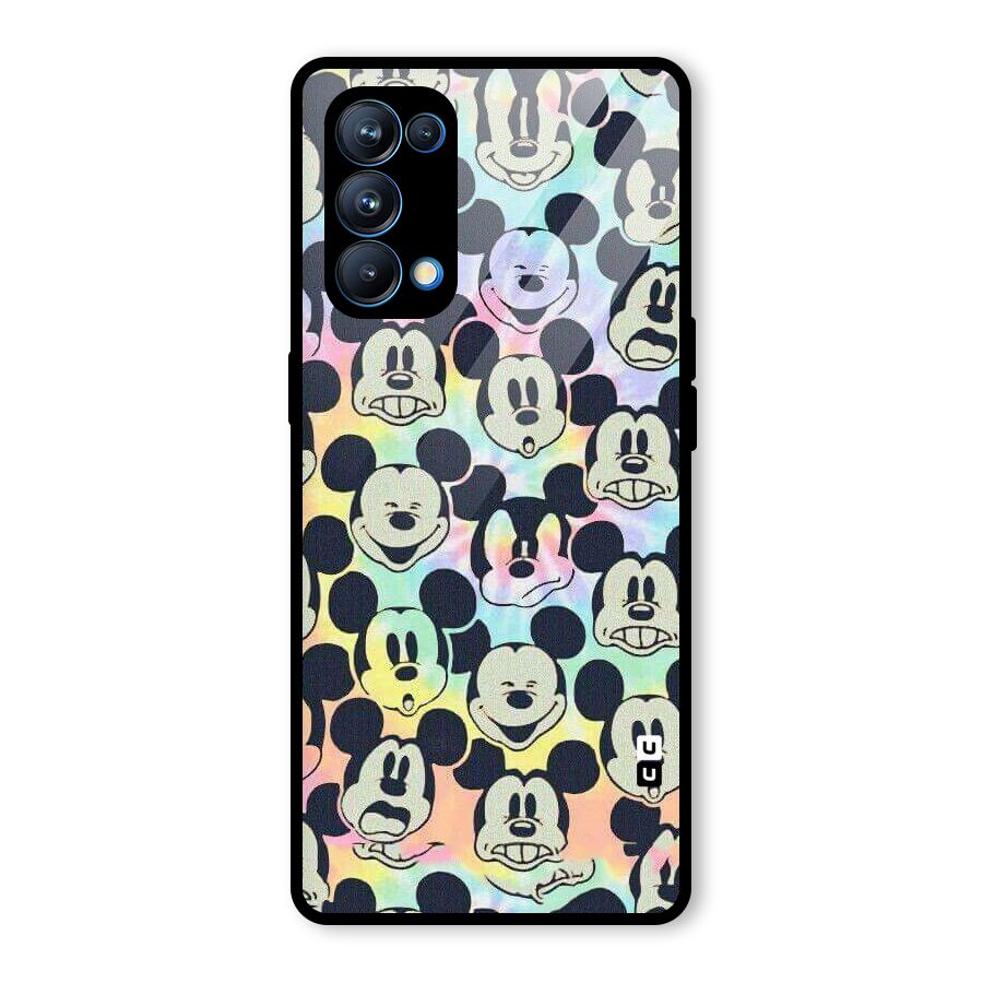 Fun Rainbow Faces Glass Back Case for Oppo Reno5 Pro 5G