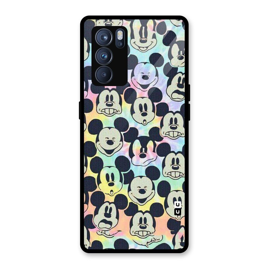 Fun Rainbow Faces Glass Back Case for Oppo Reno6 Pro 5G