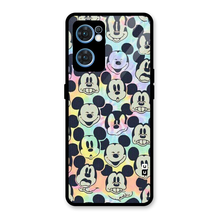 Fun Rainbow Faces Glass Back Case for Oppo Reno7 5G