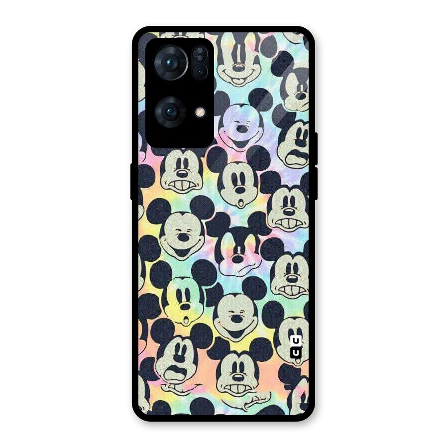 Fun Rainbow Faces Glass Back Case for Oppo Reno7 Pro 5G