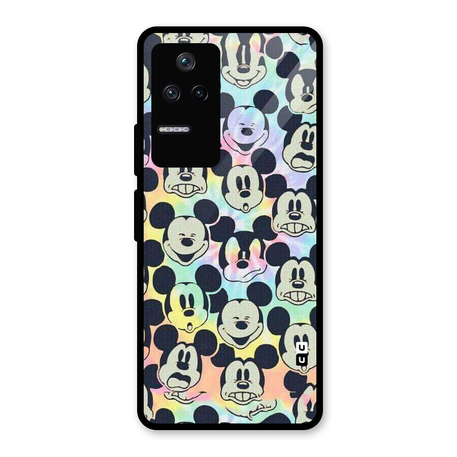 Fun Rainbow Faces Glass Back Case for Poco F4 5G