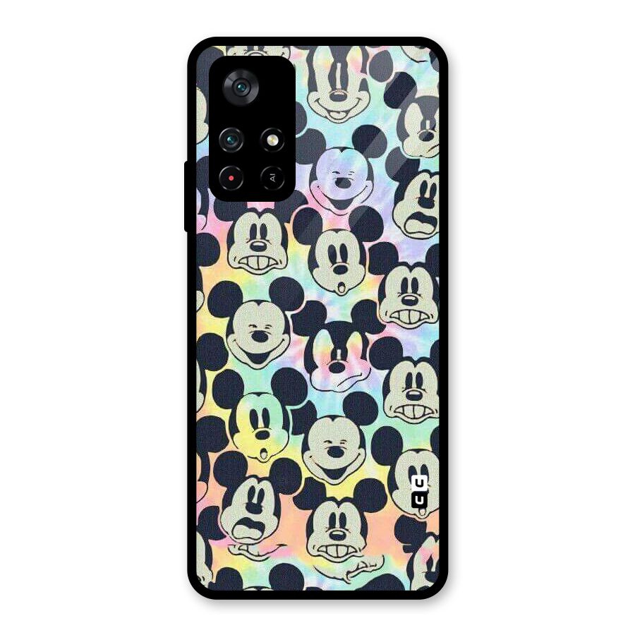 Fun Rainbow Faces Glass Back Case for Poco M4 Pro 5G