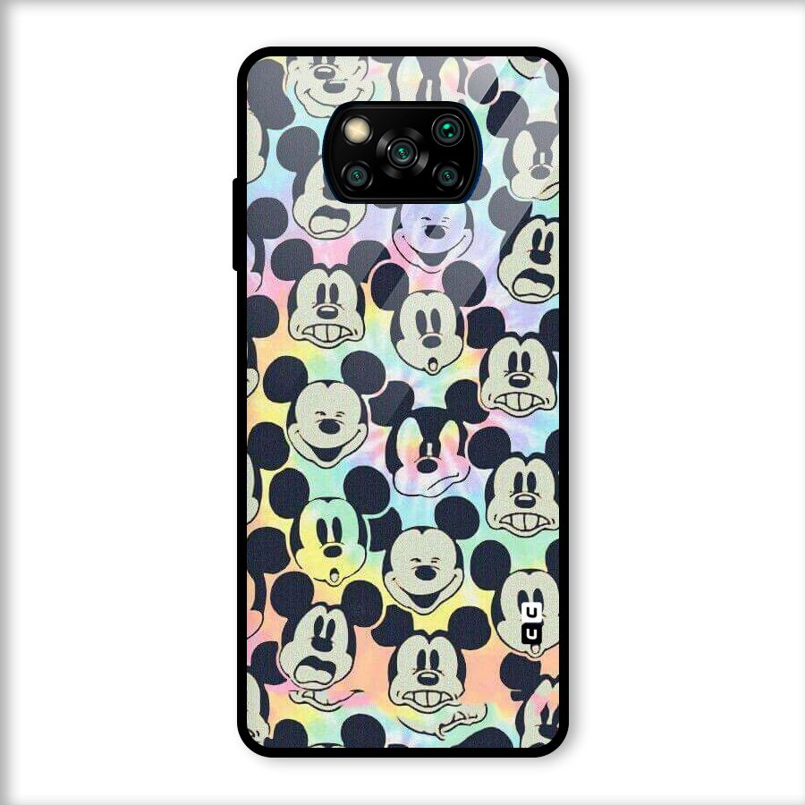 Fun Rainbow Faces Glass Back Case for Poco X3