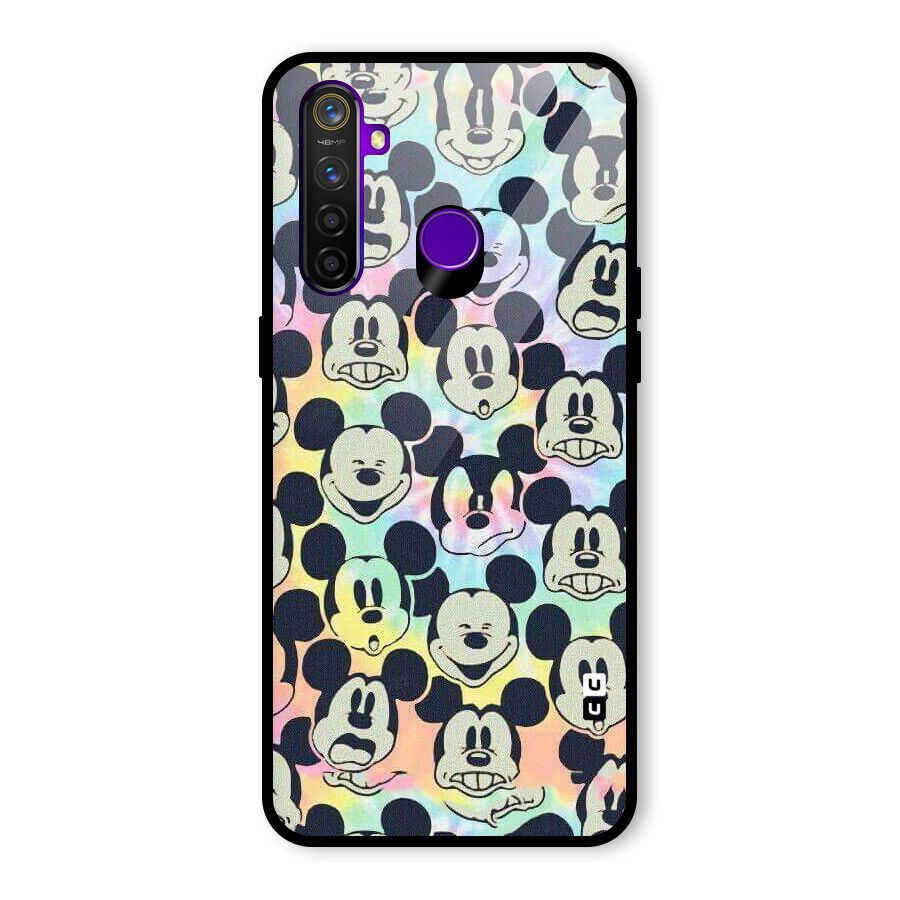 Fun Rainbow Faces Glass Back Case for Realme 5 Pro