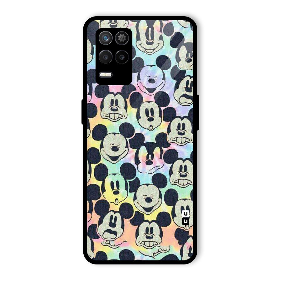 Fun Rainbow Faces Glass Back Case for Realme 8 5G