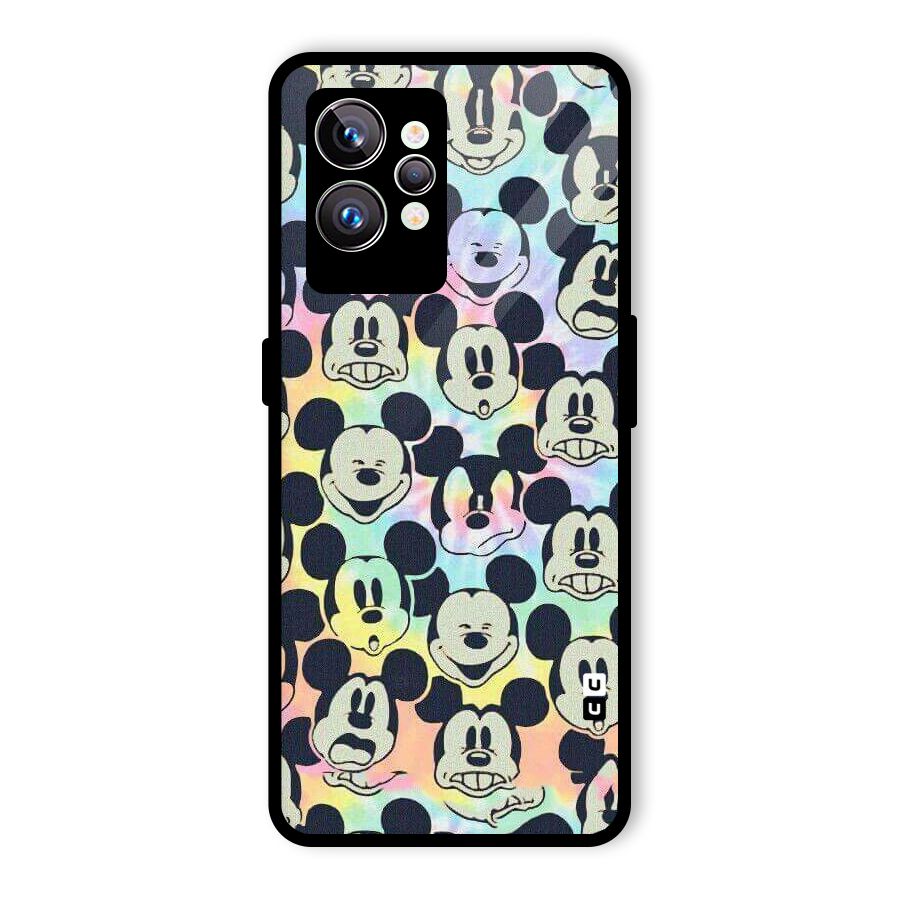 Fun Rainbow Faces Glass Back Case for Realme GT2 Pro