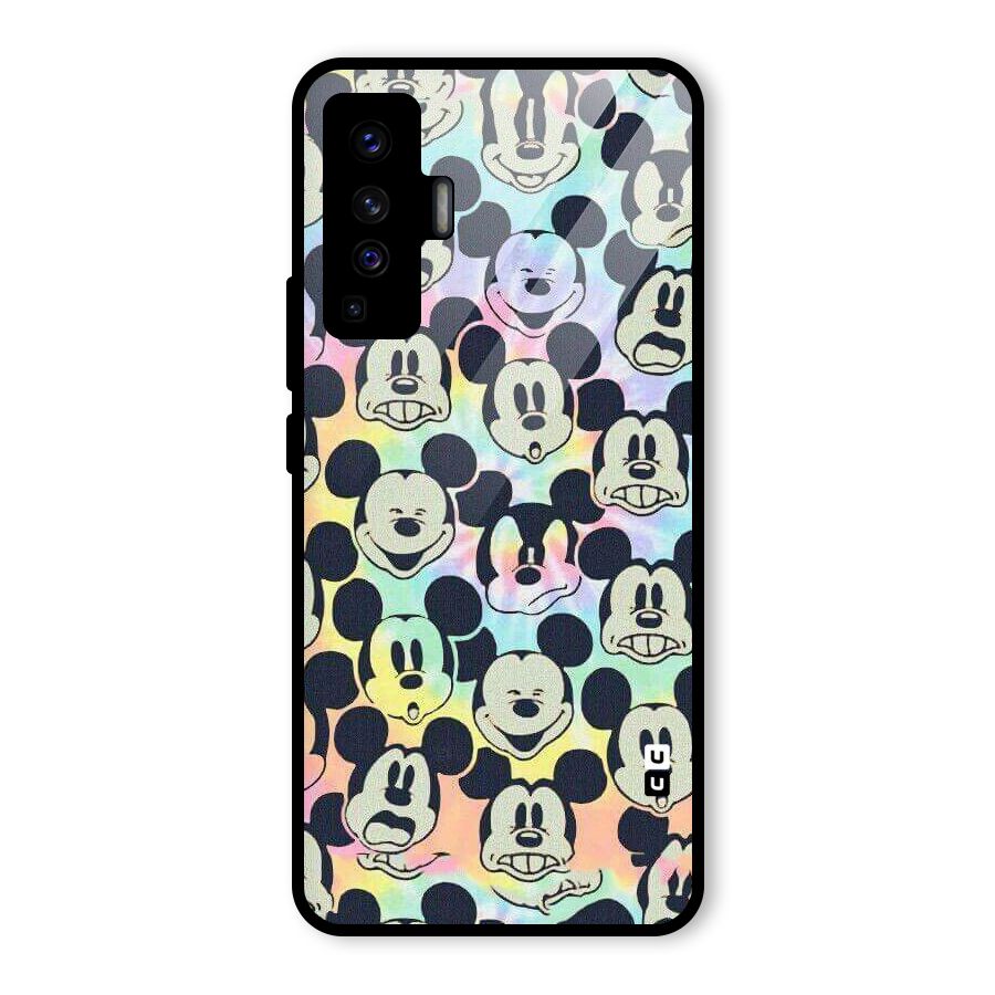 Fun Rainbow Faces Glass Back Case for Vivo X50