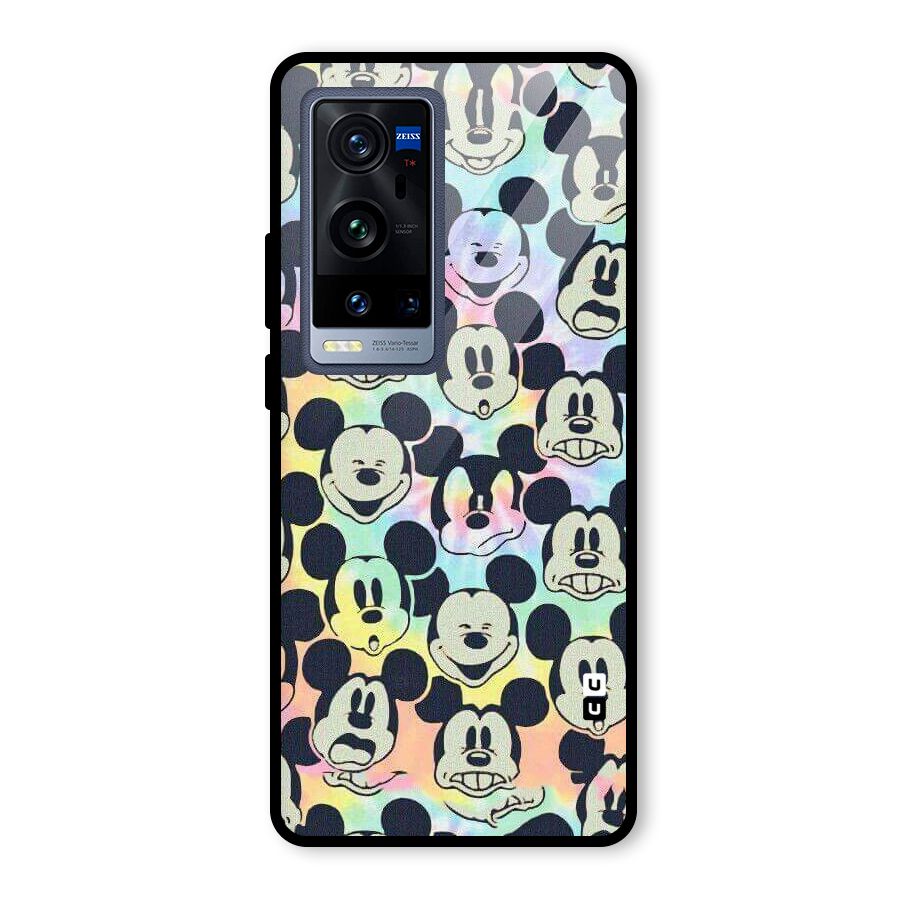 Fun Rainbow Faces Glass Back Case for Vivo X60 Pro Plus