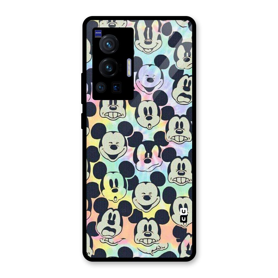 Fun Rainbow Faces Glass Back Case for Vivo X70 Pro