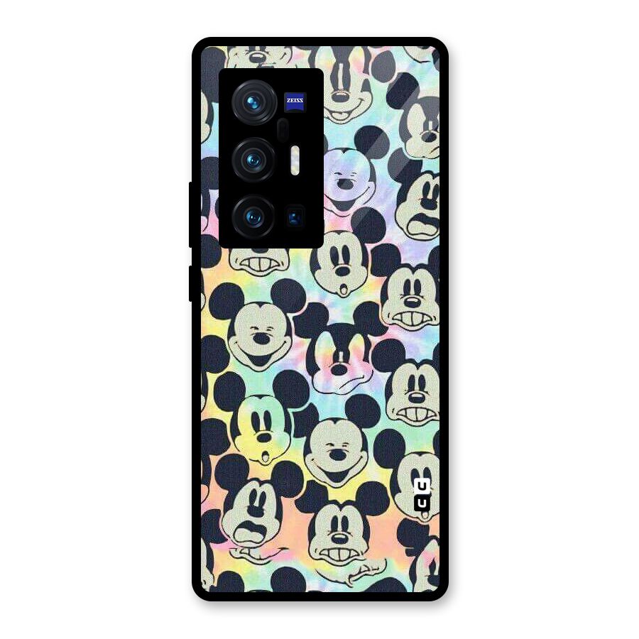 Fun Rainbow Faces Glass Back Case for Vivo X70 Pro Plus