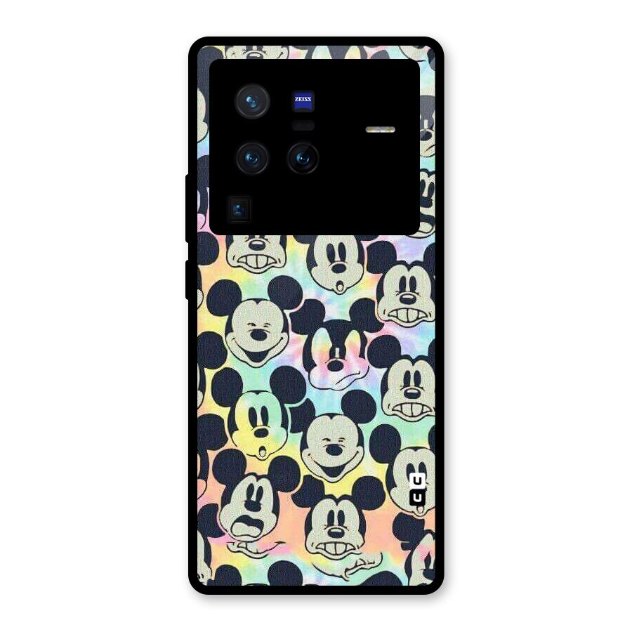 Fun Rainbow Faces Glass Back Case for Vivo X80 Pro