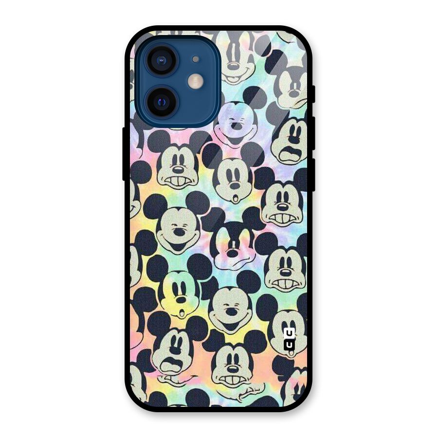 Fun Rainbow Faces Glass Back Case for iPhone 12 Mini