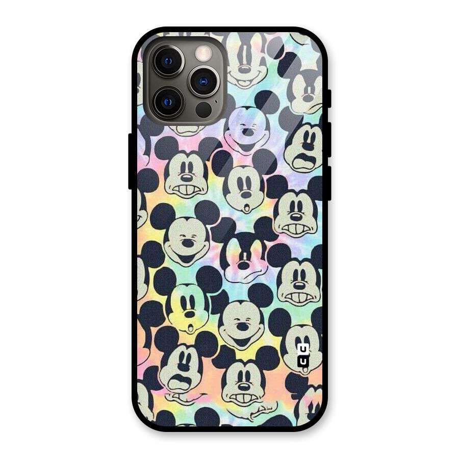 Fun Rainbow Faces Glass Back Case for iPhone 12 Pro