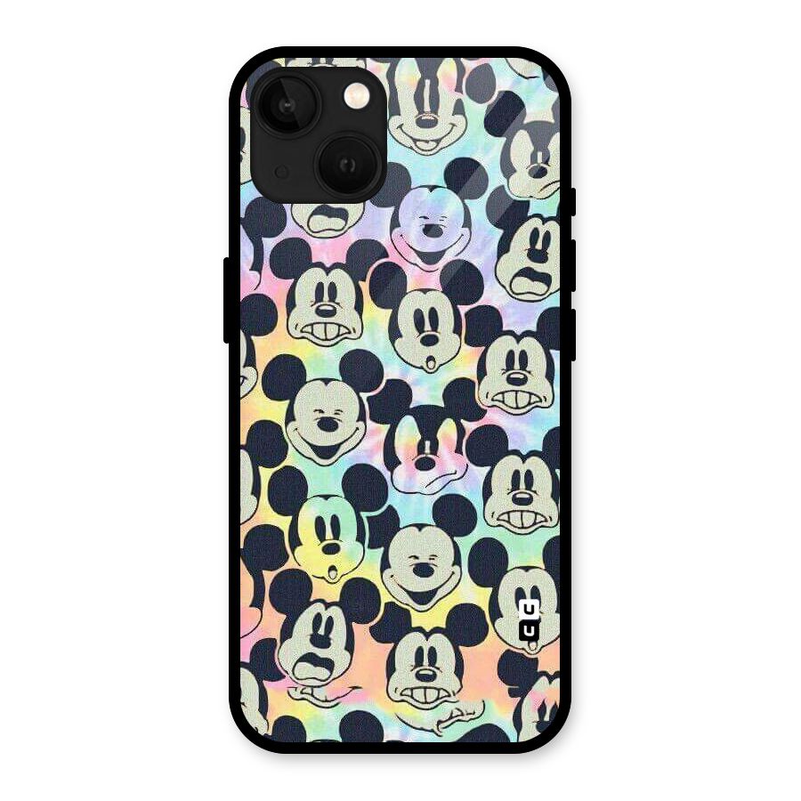 Fun Rainbow Faces Glass Back Case for iPhone 13