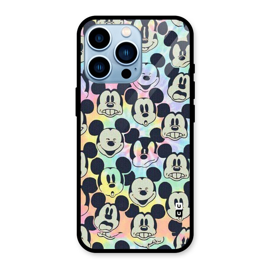 Fun Rainbow Faces Glass Back Case for iPhone 13 Pro