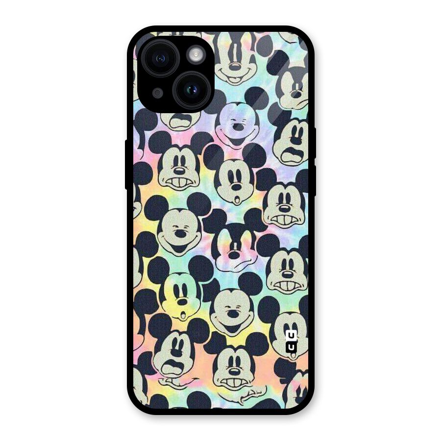 Fun Rainbow Faces Glass Back Case for iPhone 14